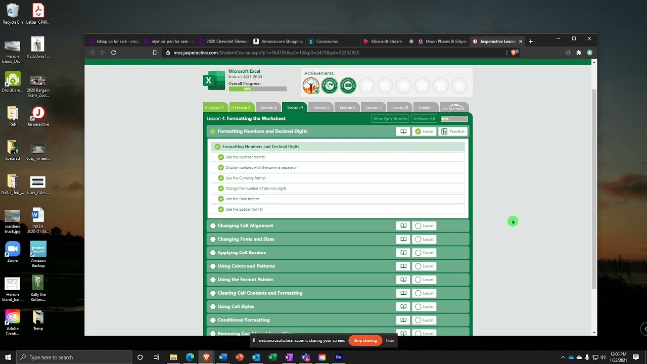 JA Excel 4 2  Changing Cell Alignment