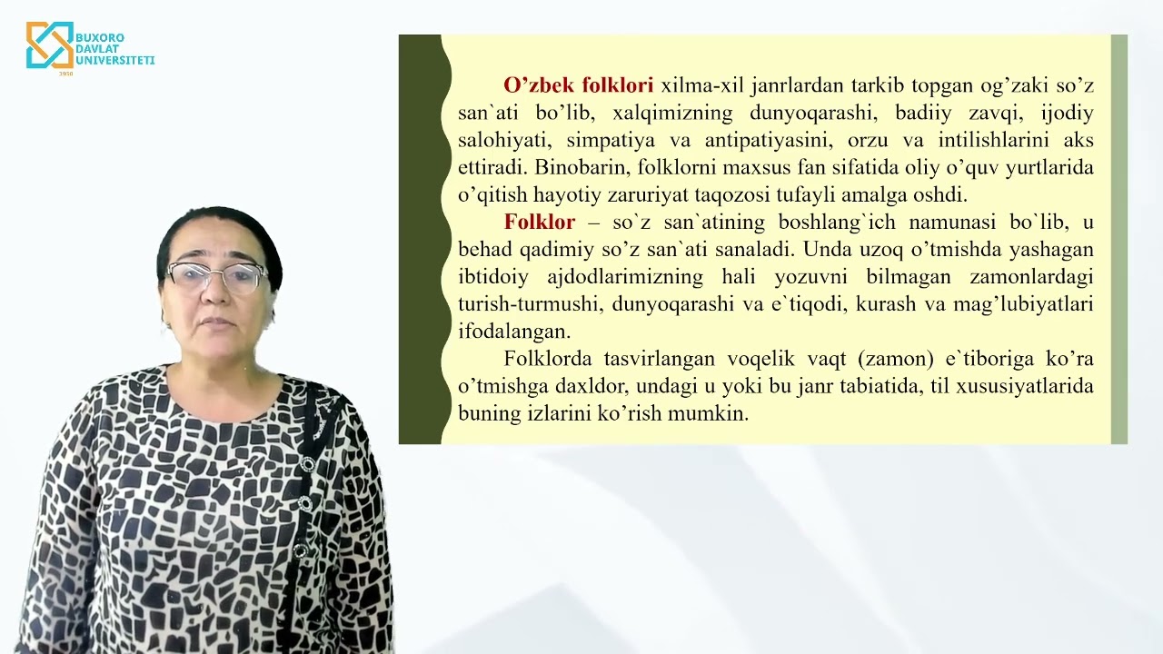 To‘rayeva Laylo Omonovna,  Folklor – ma’naviy tarbiyaning poydevori. Xalq og’zaki ijodining o’ziga
