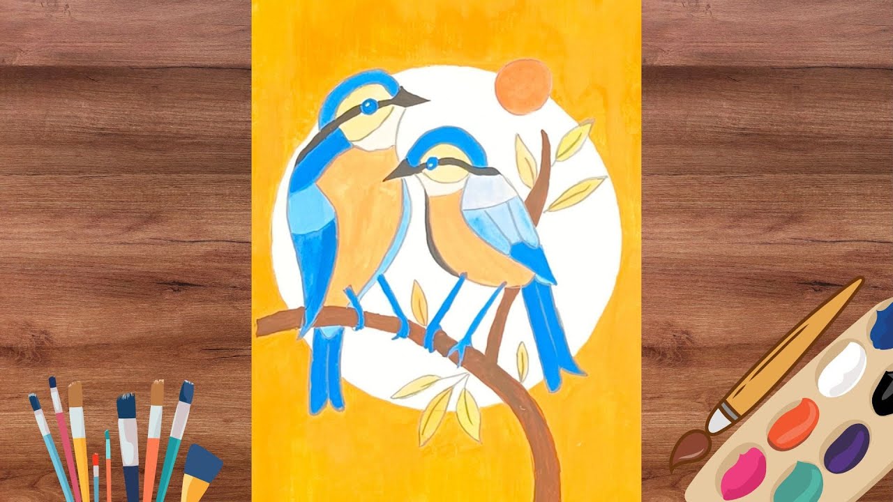 Indian traditional folk art part 2 #drawing #birds #art 