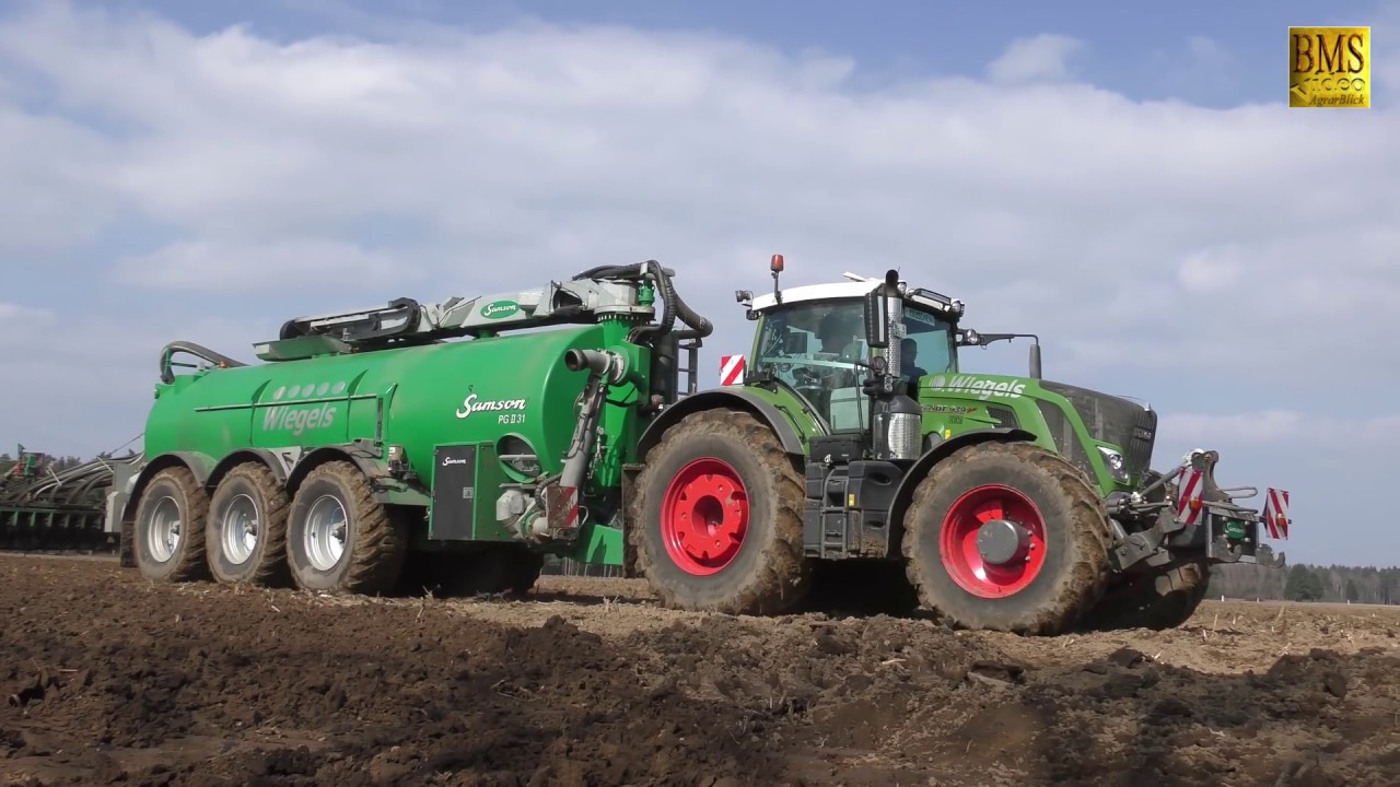 Gülle fahren Samson Güllewagen PG II 31 Trecker Fendt 939 Schlepper pure Sound Driving slurry