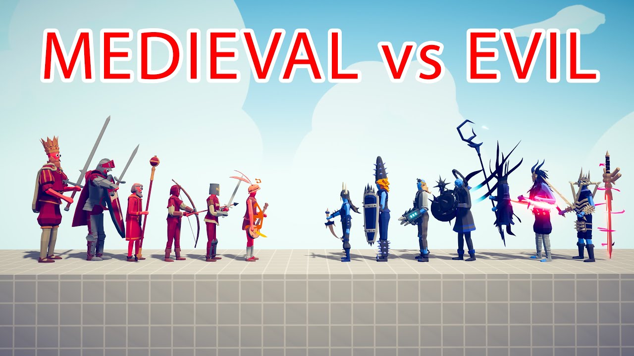 MEDIEVAL Team vs EVIL Team - Totally Accurate Battle Simulator TABS