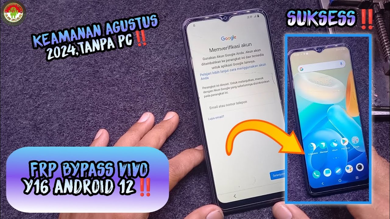 FRP BYPASS VIVO Y16 ANDROID 12 KEAMANAN AGUSTUS 2024,TANPA PC‼️