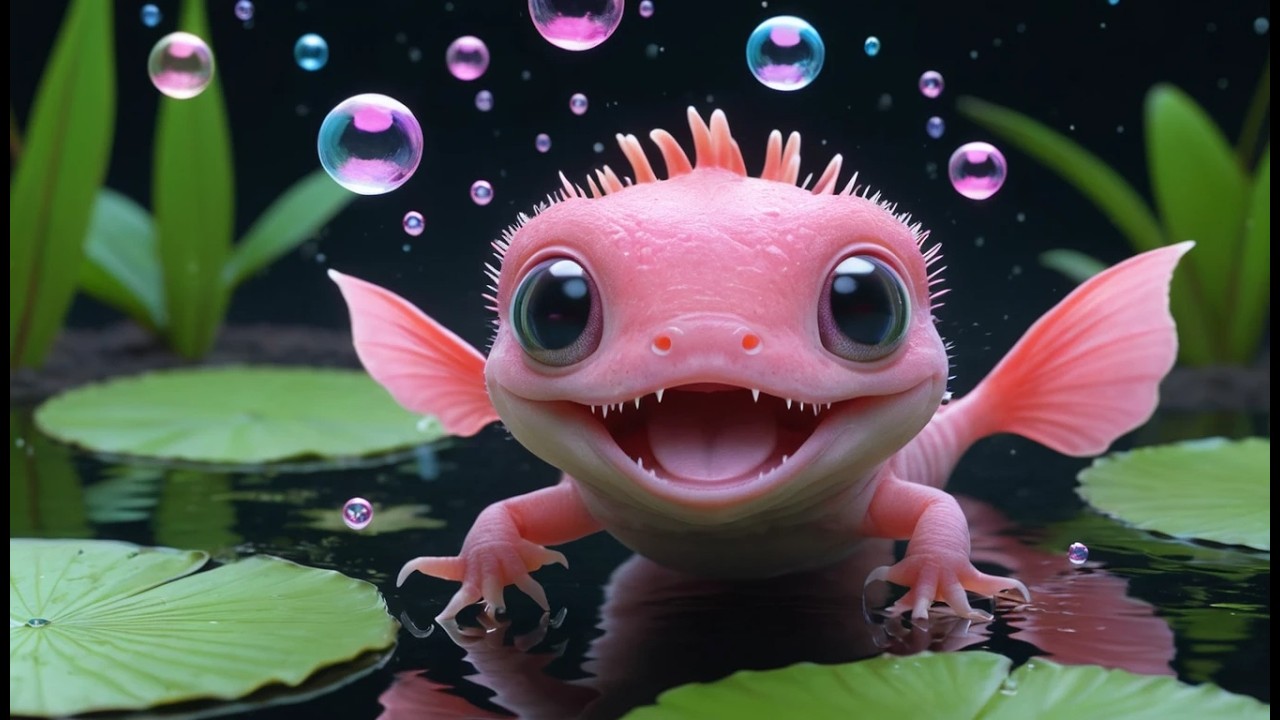 Axolotl lernt, Blasen zu machen 🐡🫧 | Lustiges Unterwasserlied für Kinder