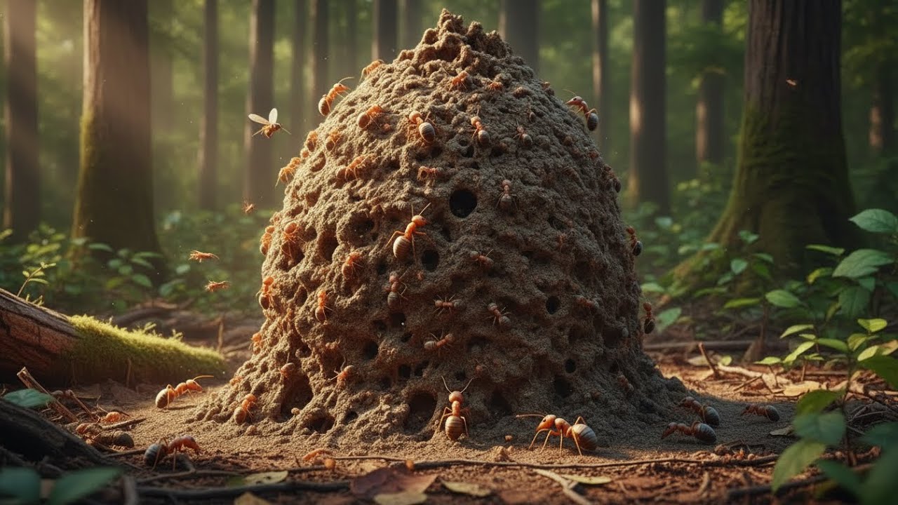 Inside a Termite Empire: Rare Close-Up Footage of Their Daily Life