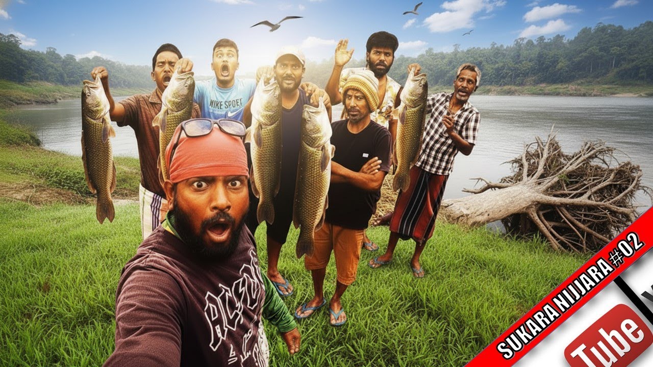 සූකර නිජ්ජර | 7 guys Vs Giants | Fishing Camping | part 02 🎣😲👣