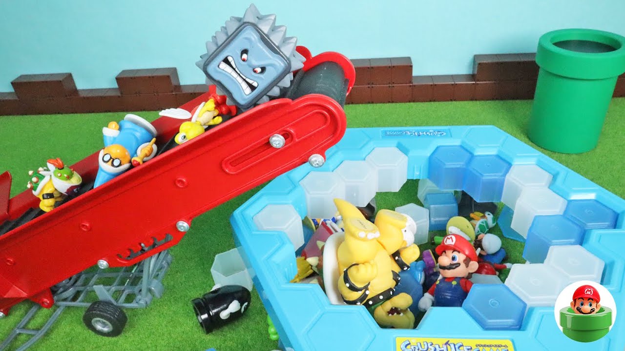 Mario and Bowser battle on an ice stage! Can Mario and Bowser survive the falling figures?