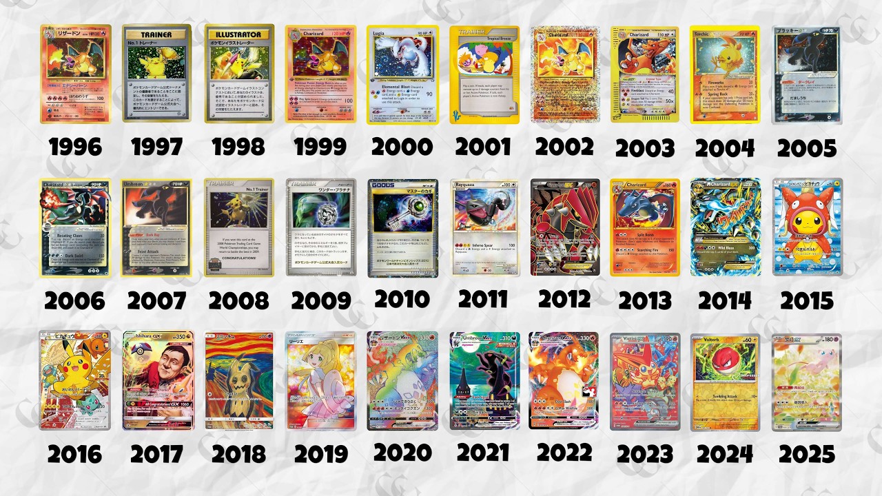 Самые дорогие карты Pok&eacute;mon каждого года