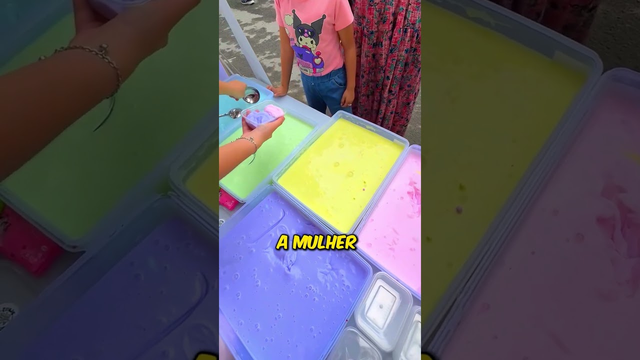 Ela Vende Slimes Na Rua #interessante #curioso #incrivel #slime