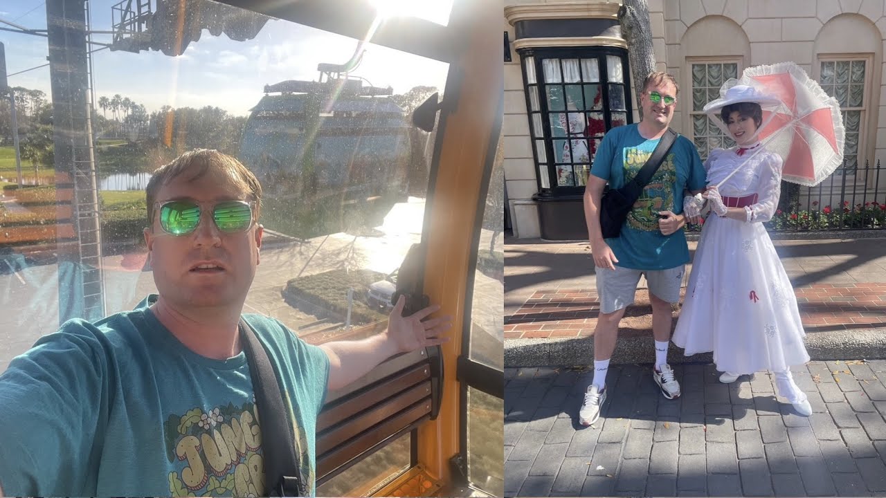 Парк развлечений Disney World EPCOT / Аттракционы, поездка на канатной дороге Skyliner (для начин...