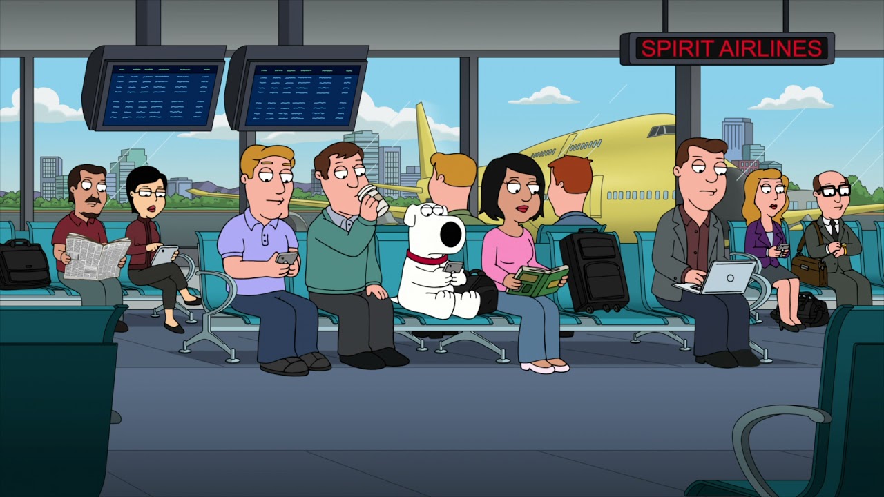 Brian took a flight on Spirit Airlines - Family Guy ( S20 E10 )