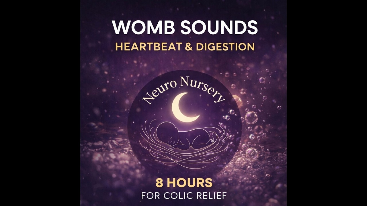 In-Utero Womb Sounds 🌙 Heartbeat & Digestion for Colic Relief | 8 Hours Black Screen