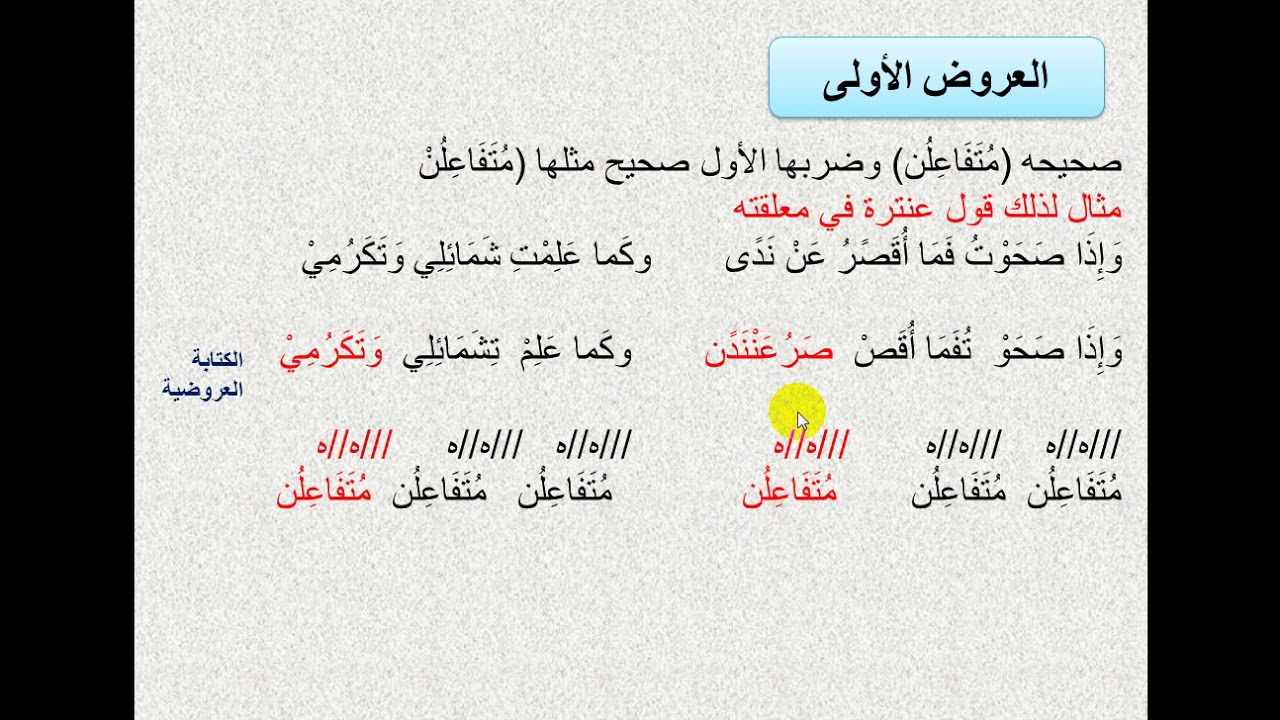 شرح مبسط لبحر الكامل