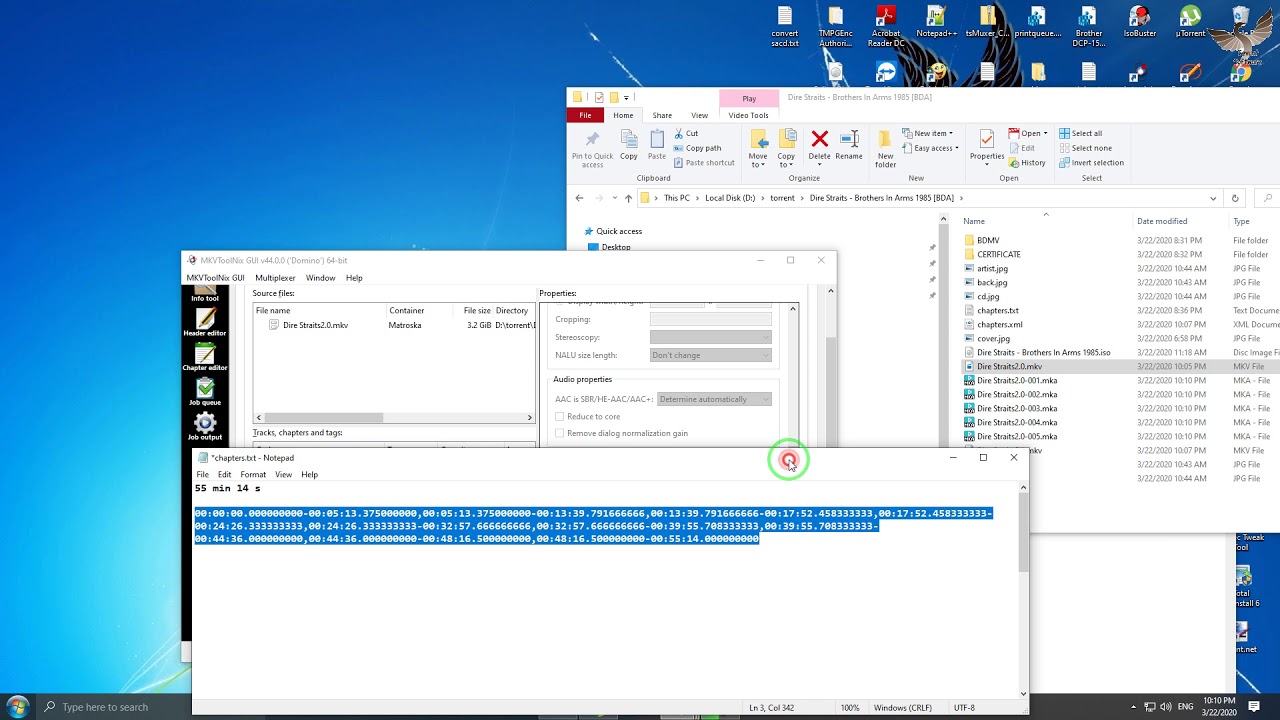 Blu-ray audio, извлечение в MKVToolNix pcm 2.0 и DTS-HD MA 5.1 и конвертация  в foobar2000.