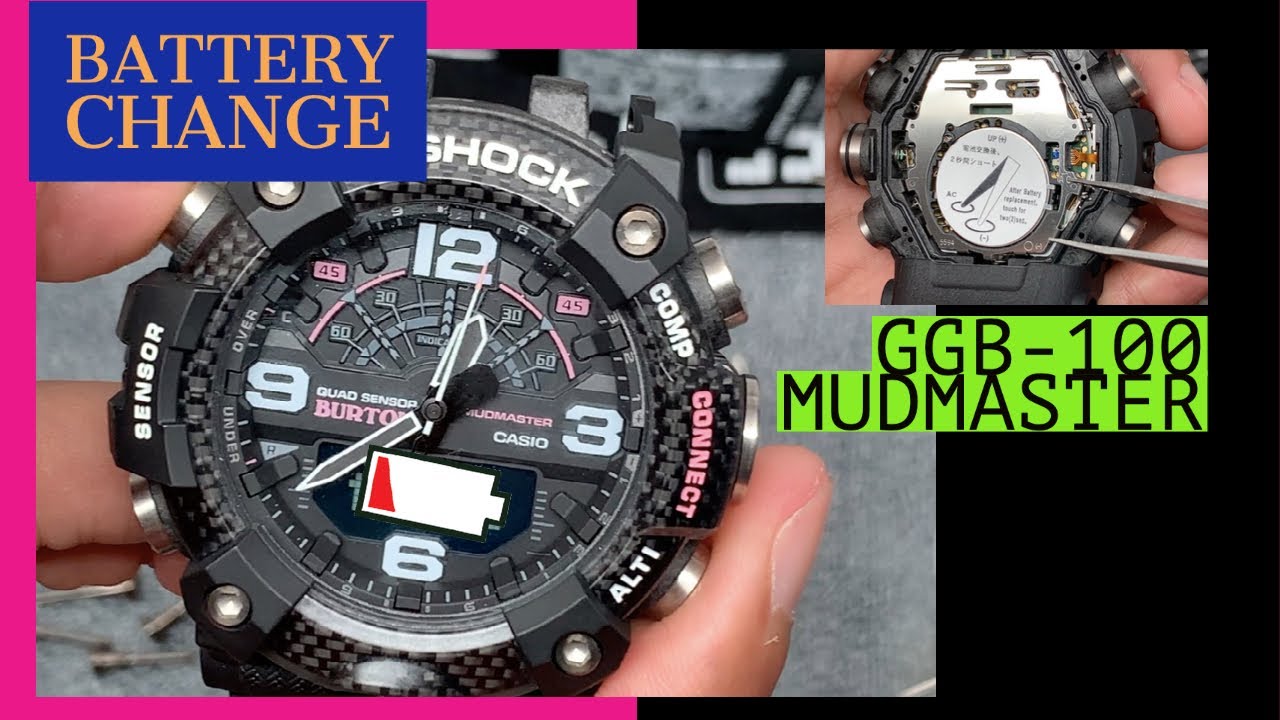 Как заменить батарею в часах Mudmaster GGB-100 G-Shock. Подробные инструкции по исправлению смеще...