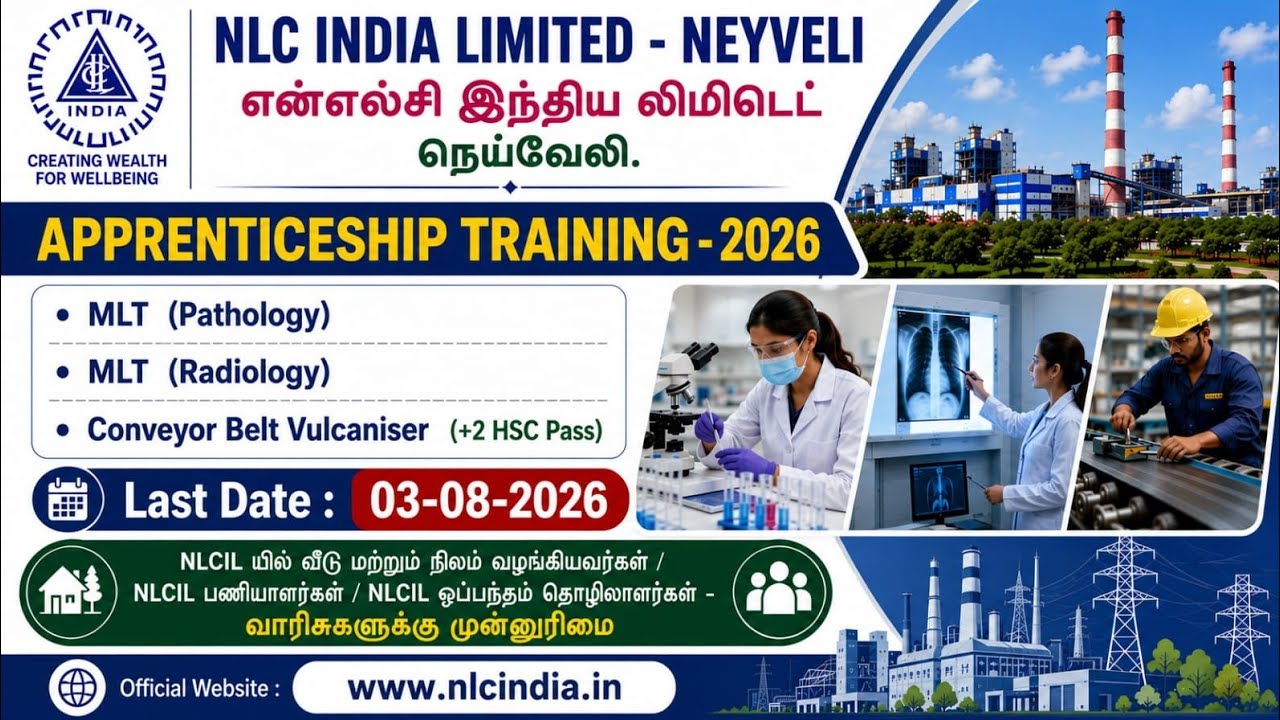 NLC Apprentice Recruitment 2026 | ITI, Diploma & Degree Apprentice Jobs | Apply Online | Tamil