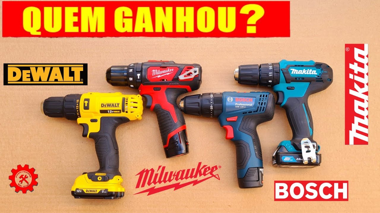 A MELHOR PARAFUSADEIRA 12V - MAKITA HP333 BOSCH GSB 120 LI  DEWALT DCD716  MILWAUKEE 2408
