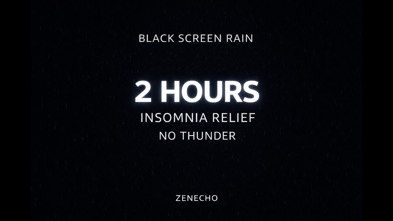 Black Screen Rain 2 Hours – Sleep Instantly | No Thunder