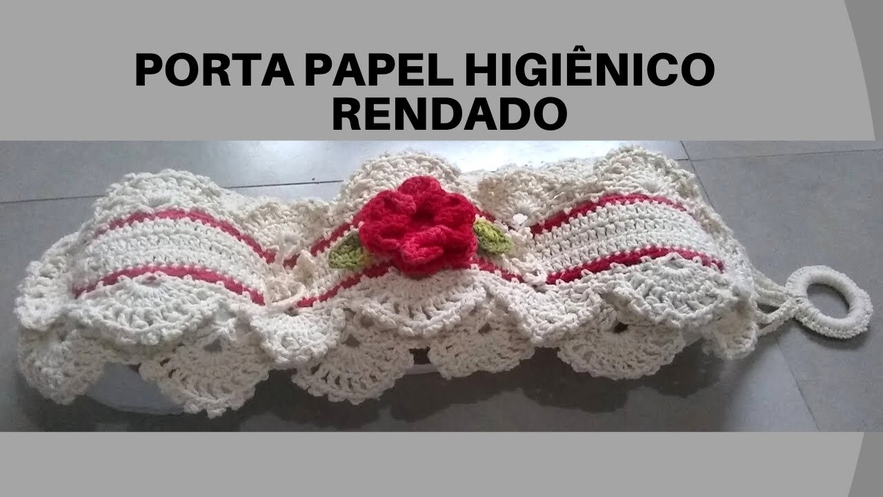 PORTA PAPEL HIGIÊNICO-Jogo de banheiro renda e crochê