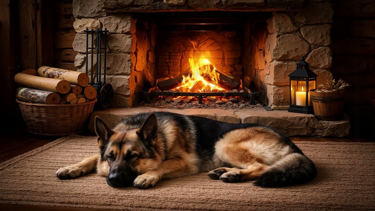 Sleeping Dog by the Fire 🔥🐕 | 10 Hours of Cozy Fireplace Sounds – Birds Y’all Live