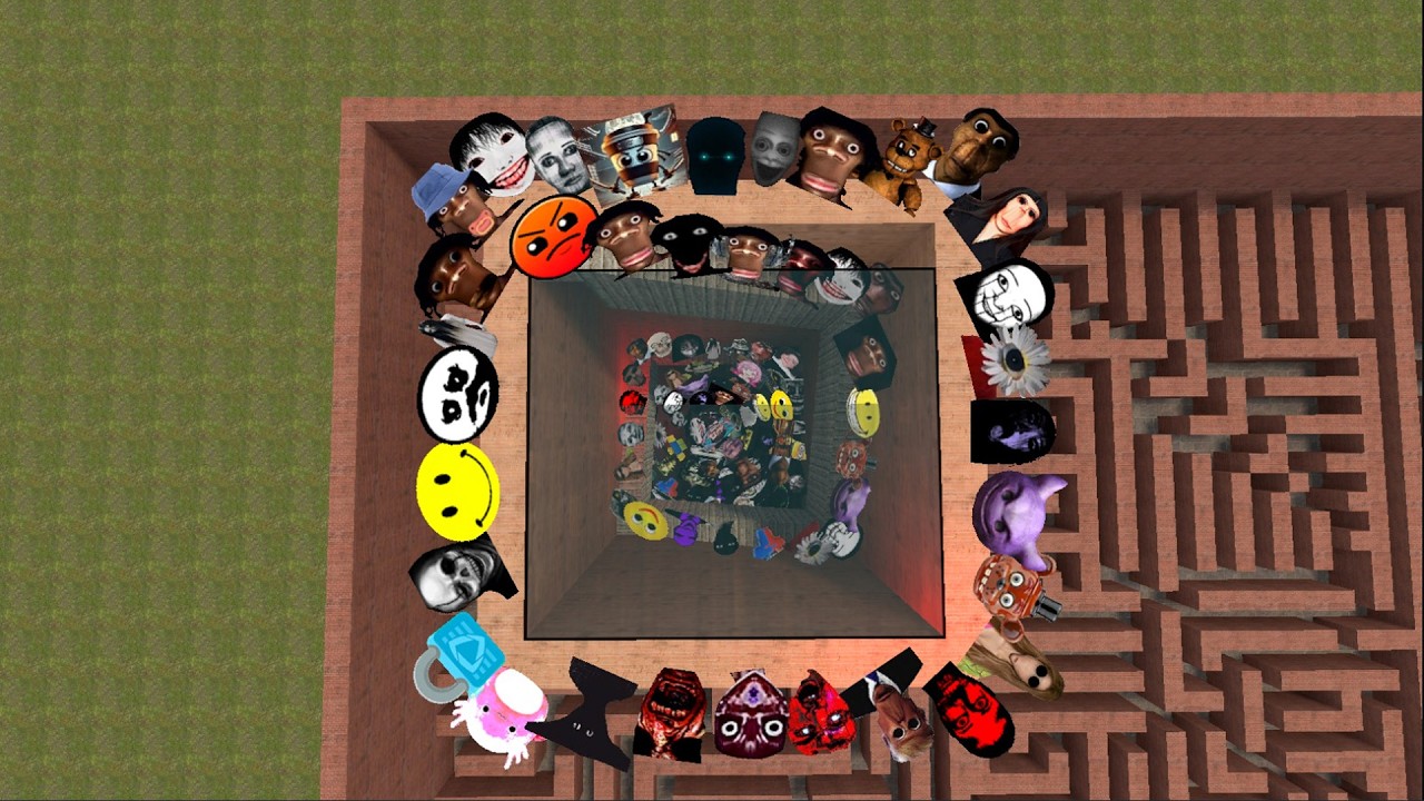 AUUGHH OBUNGA BIG ANGRY MUNCI SKIBIDI TOILET AND UNLIMITED NEXTBOTS IN BIGMAZE