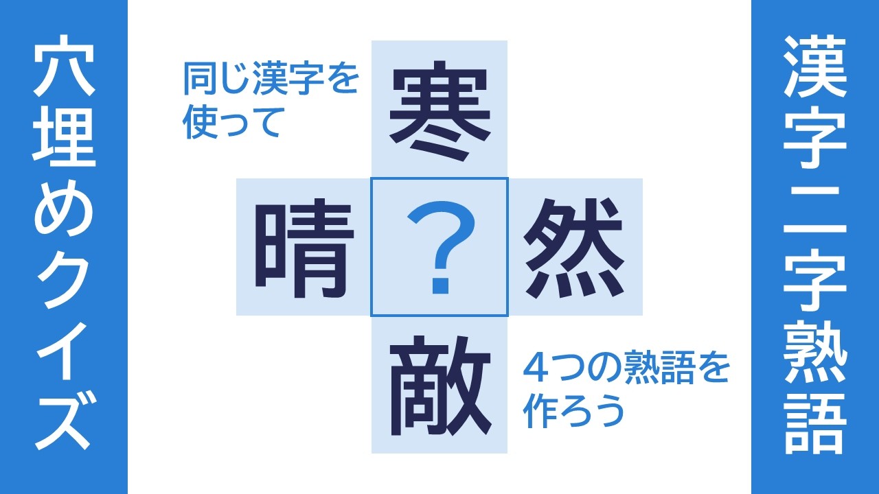 漢字二字熟語穴埋めクイズ【176】