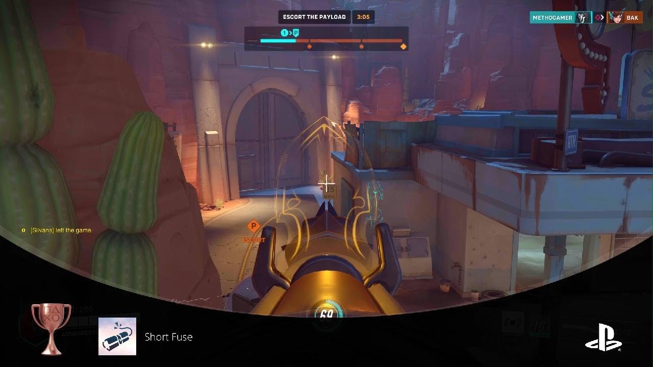 Ashe trophy/achivement short fuse overwatch 2