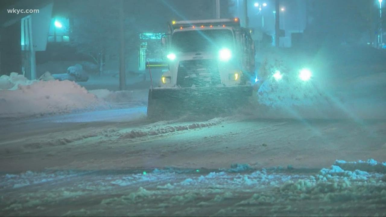 How are the roads in Northeast Ohio as more scattered snow continues falling?