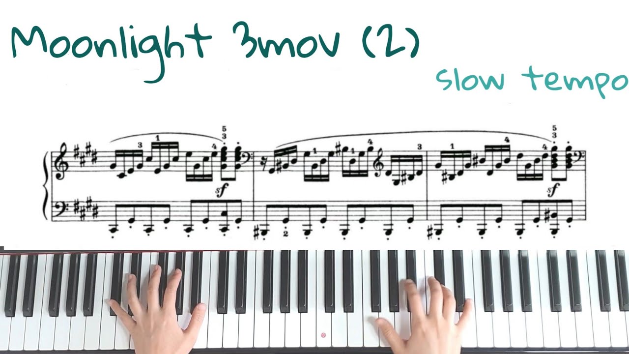 베토벤 '월광' 3악장 양손느리게(2) 악보배우기/ Beethoven moonlight 3rd mov. Tutorial(2)