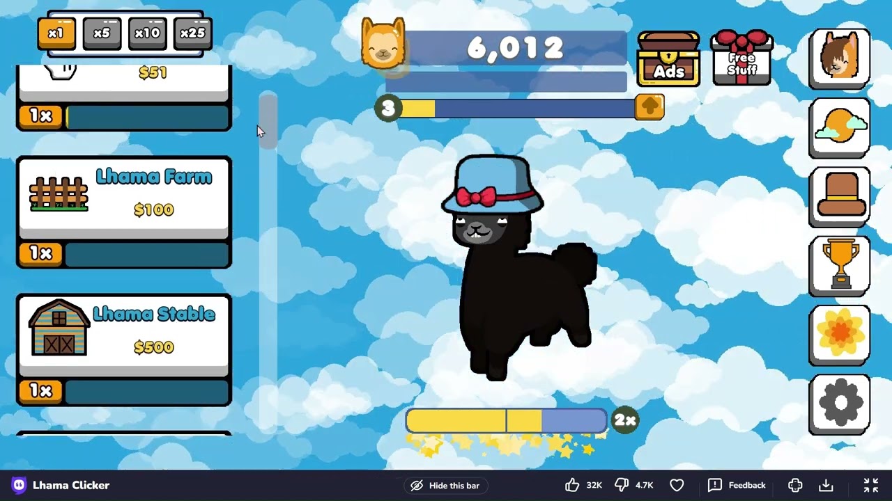 llama clicker