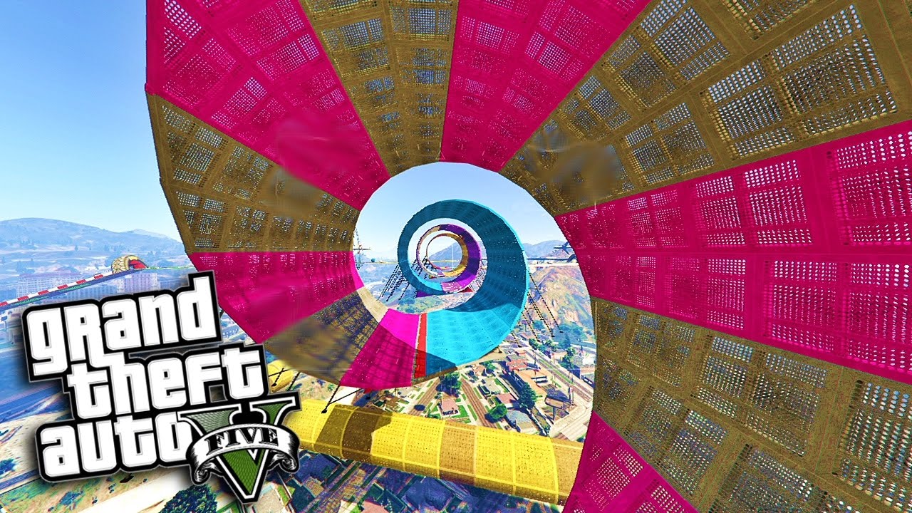 GTA V - CORRIDA COM TUBOS ROXOS E GIGANTES DEDICADA AO DIDDY