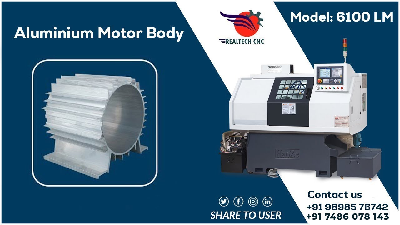 CNC Machine Aluminum Motor Body Part | 6100 LM Realtech CNC | VD-438