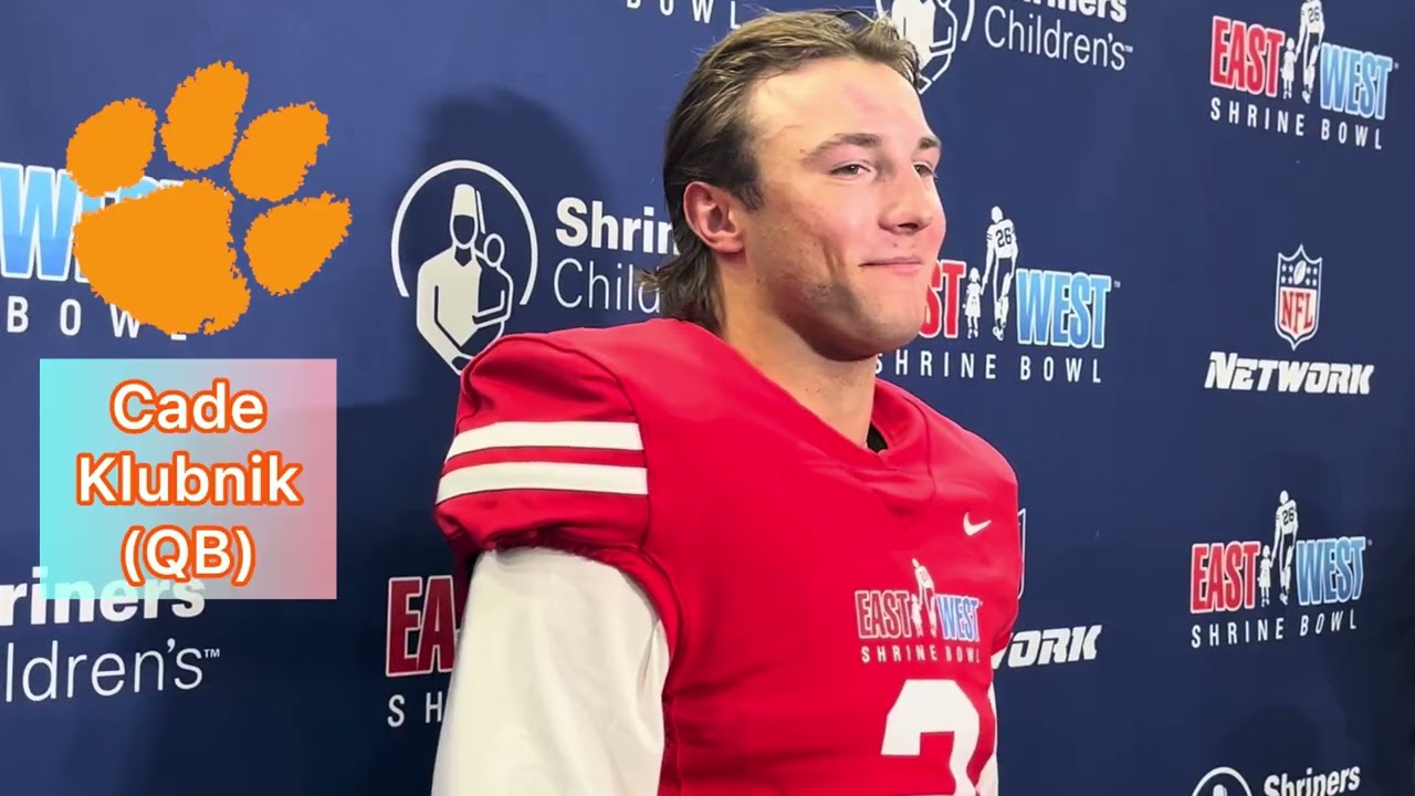 SHRINE BOWL: post practice presser with Clemson QB Cade Klubnik 