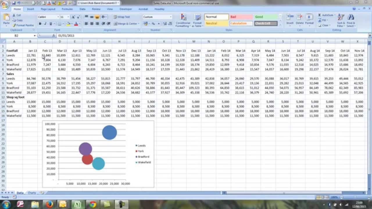 Animated Bubble Chart in Excel - Part 1 of 4