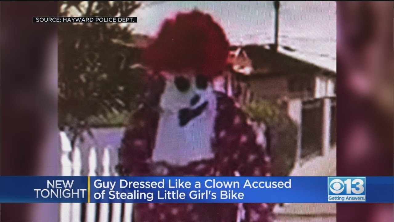 Man Dressed Like Clown Accused Of Stealing Girl's Bike