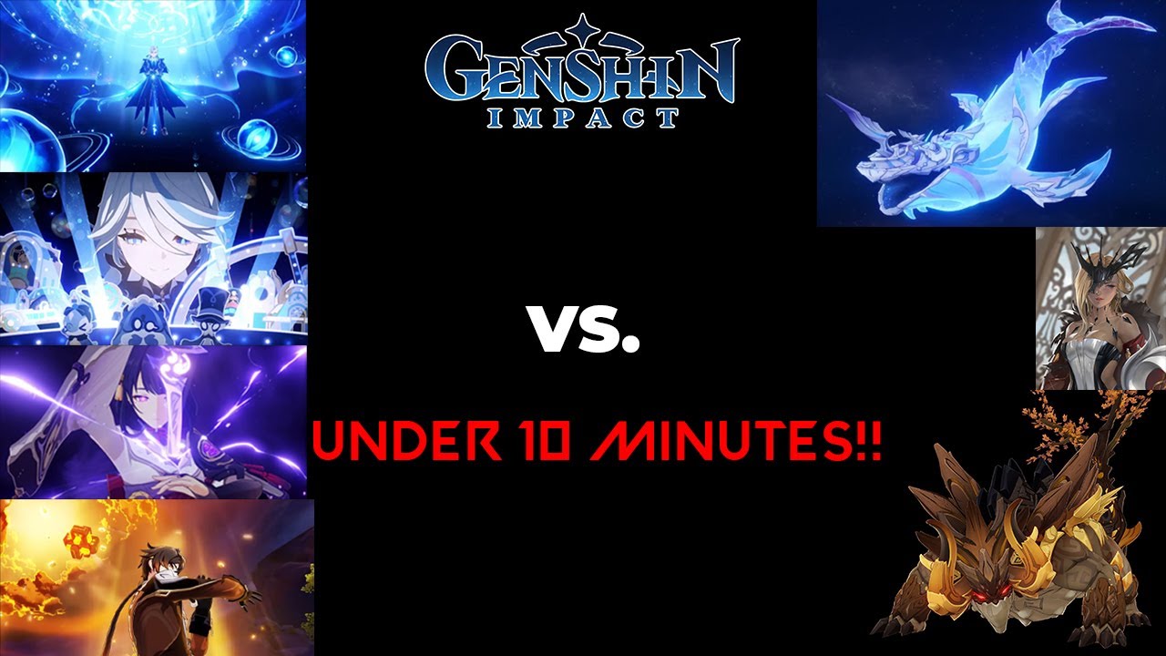 Beating 3 Trounce Domain Bosses UNDER 10 MINUTES using the same 4 characters in GENSHIN IMPACT!
