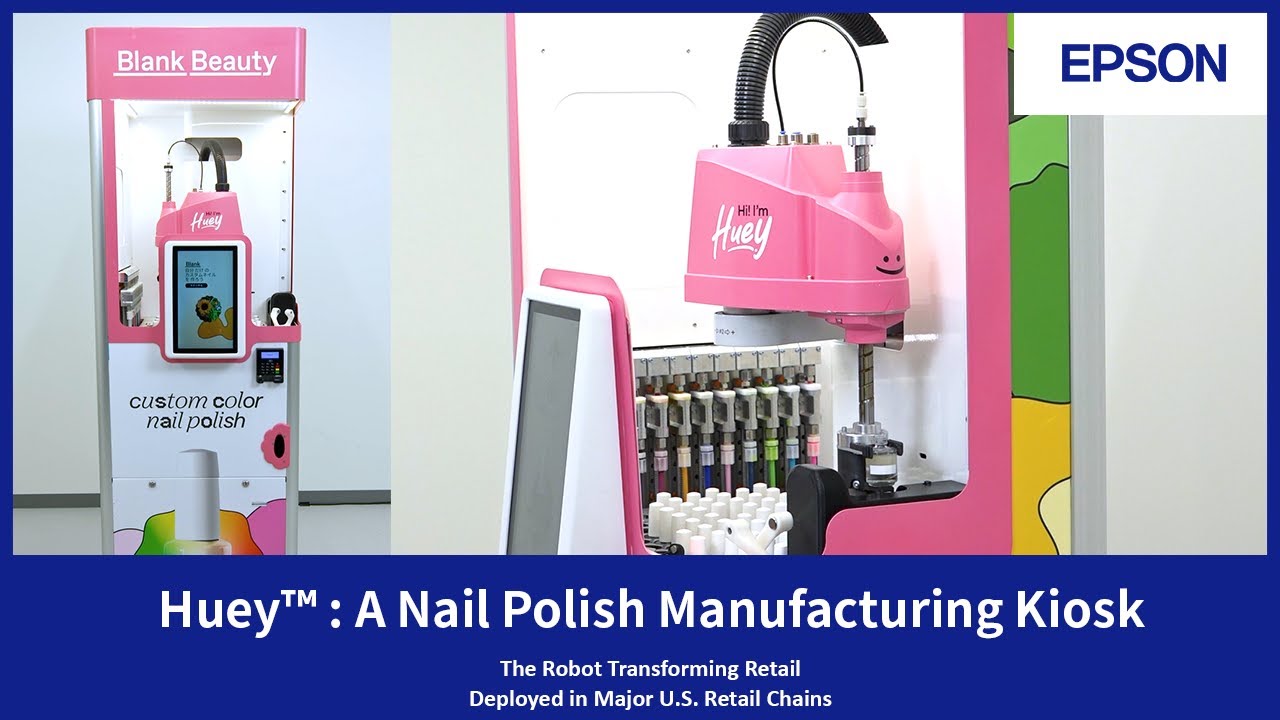 Huey™ On‑Demand Nail Polish Manufacturing Kiosk Powered by the T3 SCARA Robot