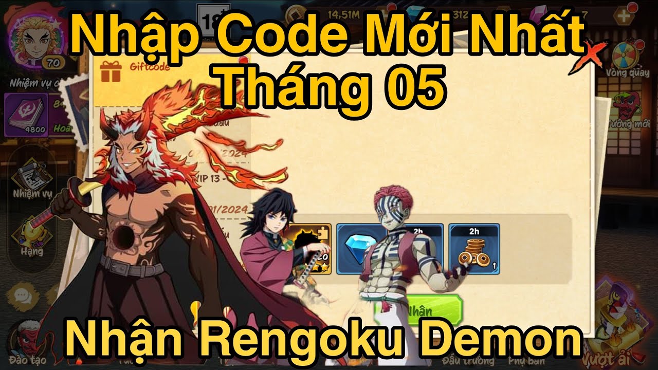 Giftcode Hơi Thở Mặt Trời - Nhập Code Chung Mới Nhất Nhận Tướng RENGOKU DEMON Miễn Ph&iacute;