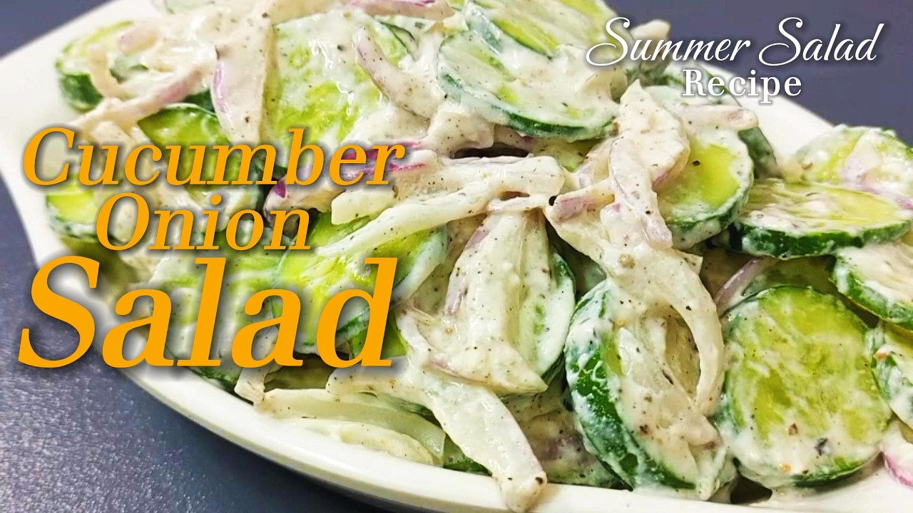 Creamy Cucumber Onion Salad | Refreshing Cucumber Onion Salad Recipe | Healthy & Quick Summer Salad
