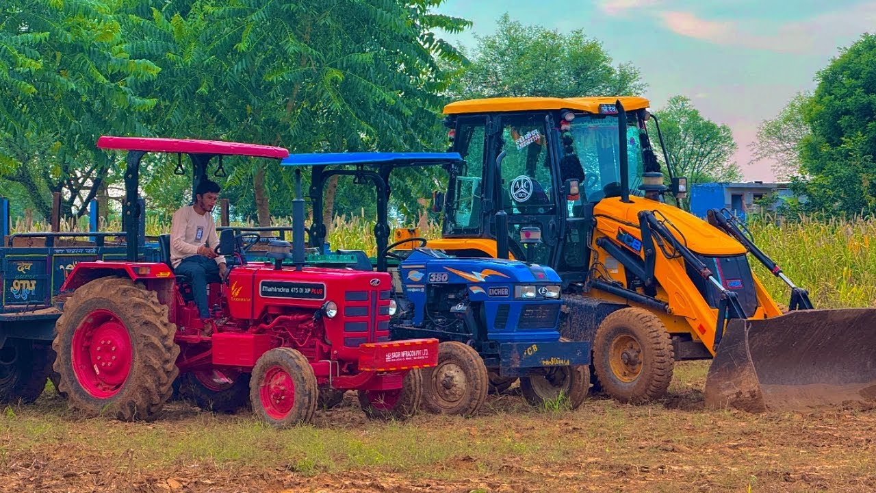 Mud Test Jcb 3dx Eco | Mahindra 575 | New Holland 3630 | Sonalika and Kubota Tractor | Swaraj 855