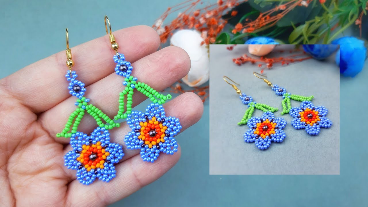 Boncuktan Kolay Küpe Yapılışı. Yeni Başlayanlar için Türkçe Anlatımlı.  Bead Earrings Making.