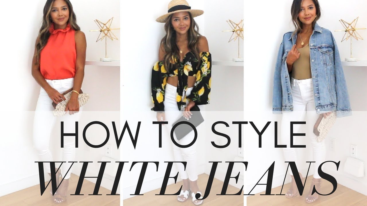 How To Style White Jeans  Day To Night| 5 Ways to Wear White Jeans + Lookbook