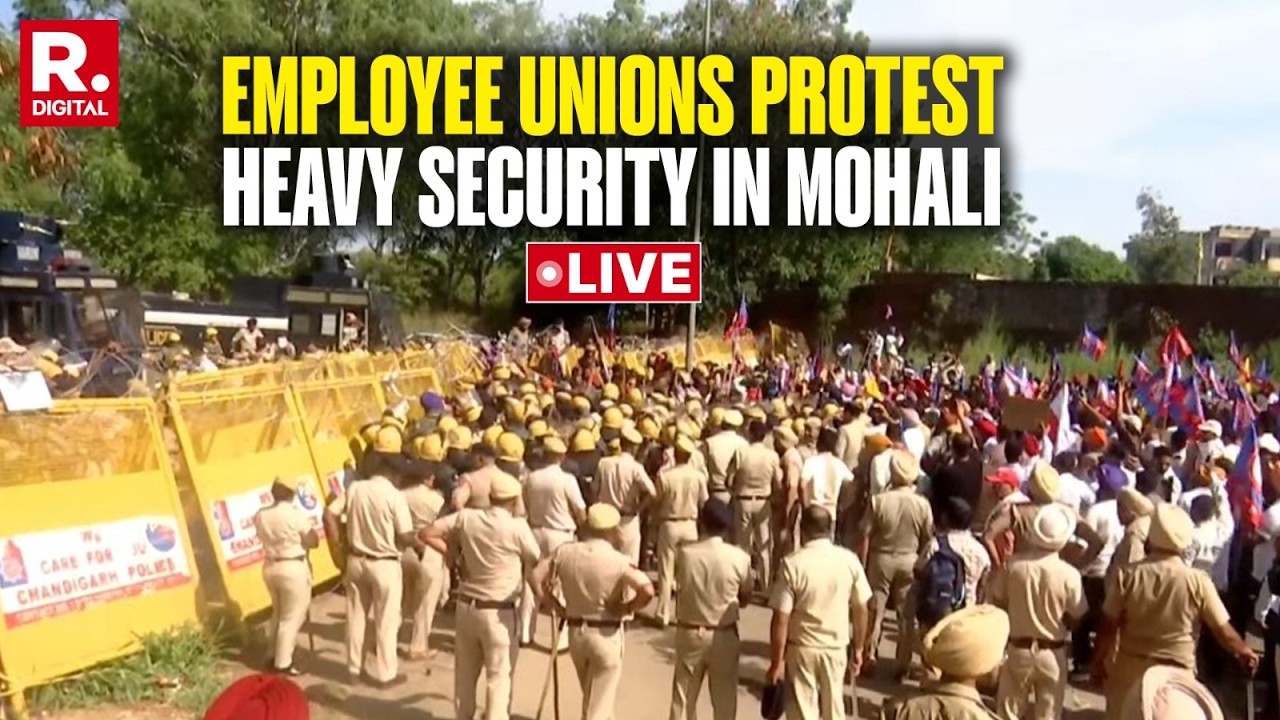 LIVE: Heavy Security In Mohali As Employee Unions March To Punjab CM&rsquo;s Residence