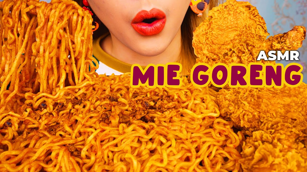 MBLENGERR😆 ASMR 3 PORSI MIE GORENG PEDES PAKE 3 FRIED CHICKEN CRISPY | ASMR Indonesia