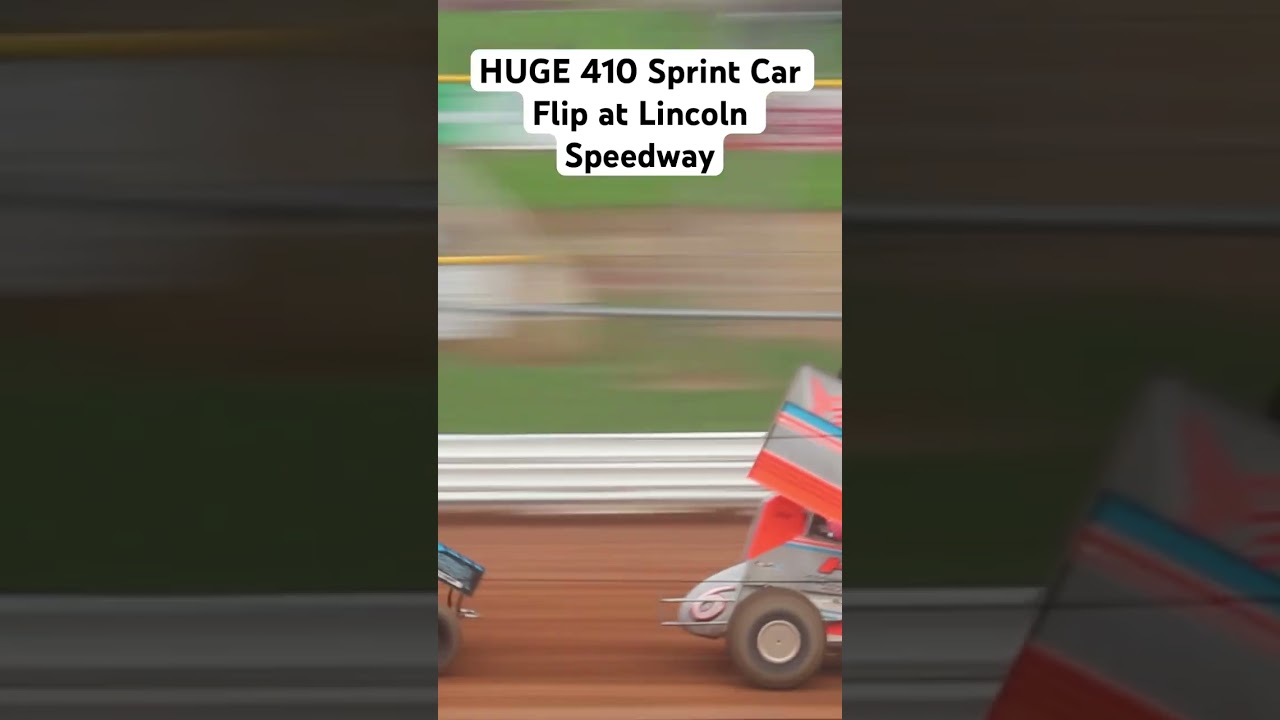 HUGE 410 Sprint Car Flip at Lincoln Speedway #flip #racing #sprintcar #2025 #crash