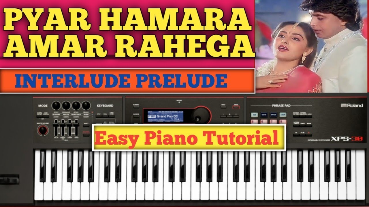 Pyar Hamara Amar Rahega। प्यार हमारा अमर रहेगा। Song Tutorial, Keyboard Notations, Chords, All Music