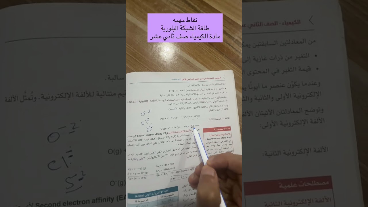 طاقة الشبكة البلورية مادة الكيمياء صف ١٢ #دفعة_2026 #اكسبلور 