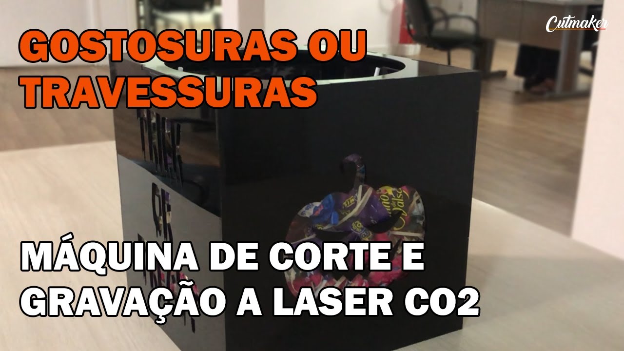 Halloween | Caixa de Doces de Acrílico Preto | Máquina Laser CO² | Cutmaker