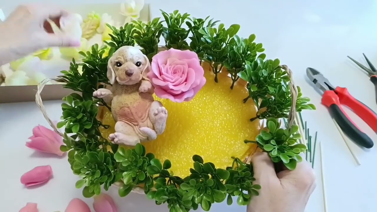 Мыловарение/букет с щенком/💐🤗