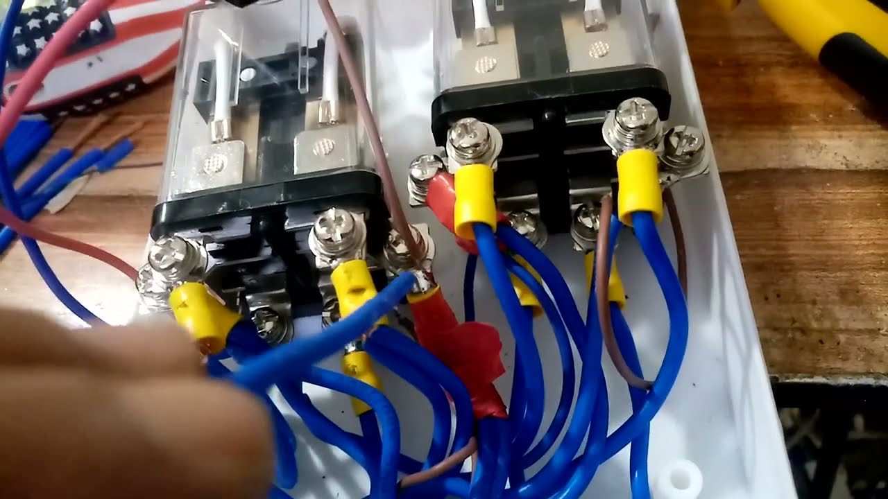 طريقة عمل جهاز تحويل ذاتي ١٠٠ امبير مع تايمر