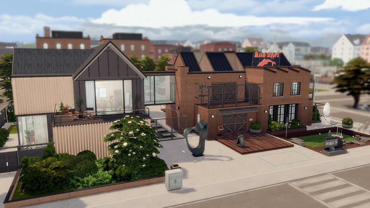 Art Center with Family House / The Sims 4 / no cc / stop motion